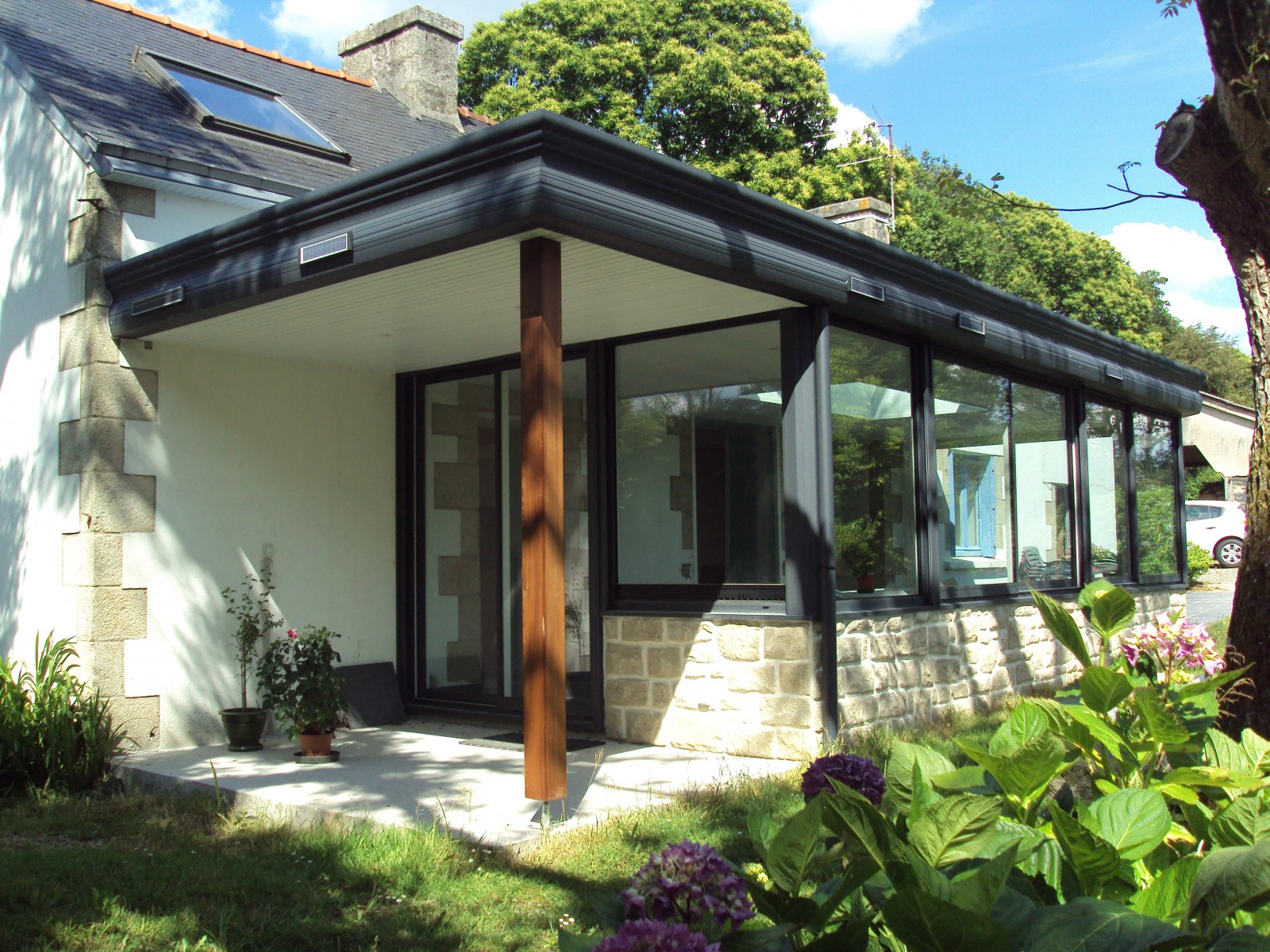 Extension à toit plat