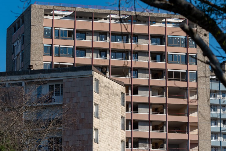 Fenêtre alu gris-brun immeuble Rennes