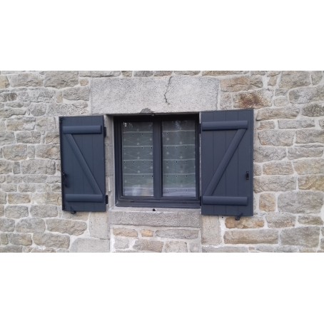 fenêtre aluminium avec ouverture à la française - 2 vantaux - gris anthracite